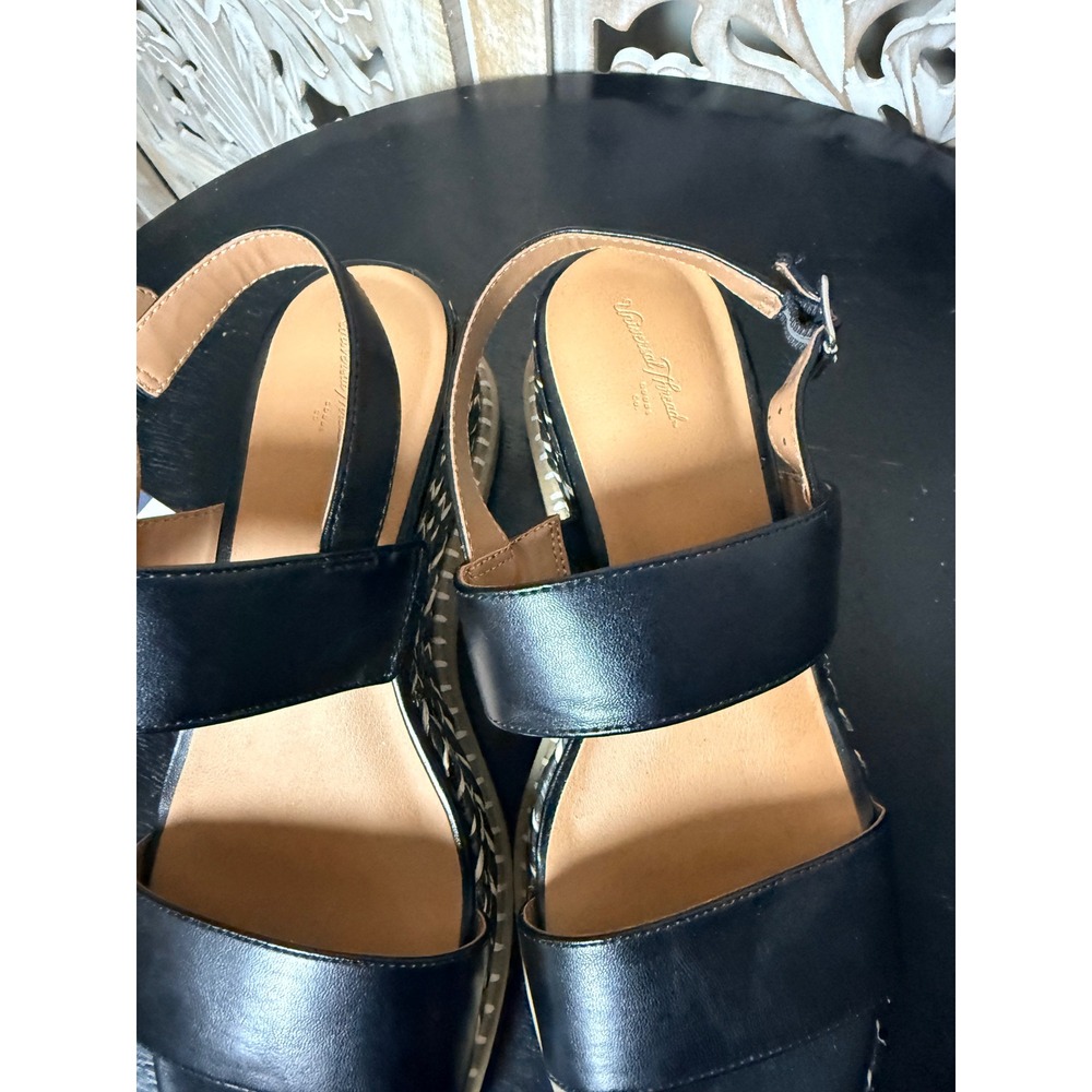 Universal Thread Black Woven Platform Wedge Sandals Womens 8 New - Picture 3 of 9